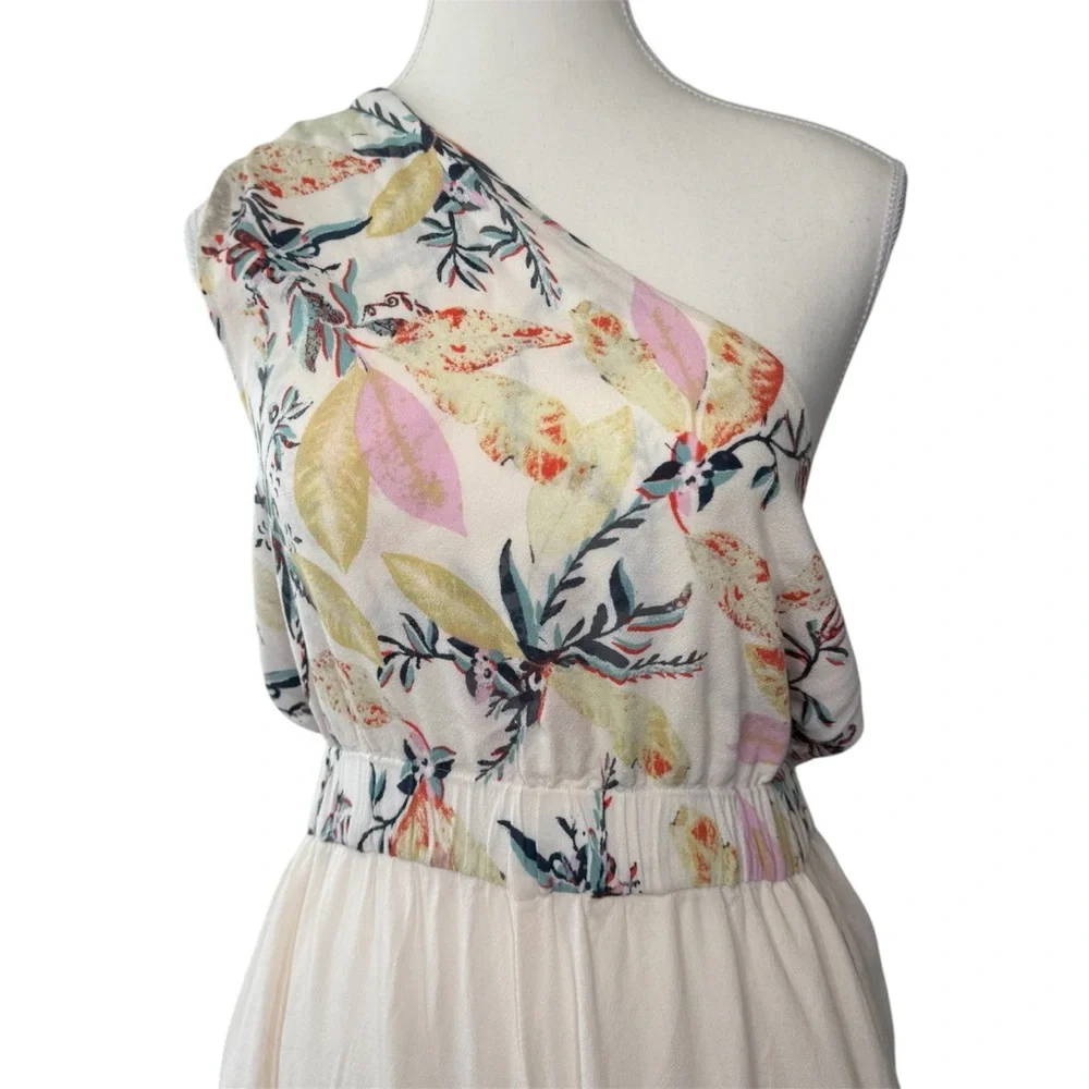 |EUC| FREE PEOPLE Island Time Floral Print One-Shoulder Wide-Leg Jumpsuit - Picture 2 of 9